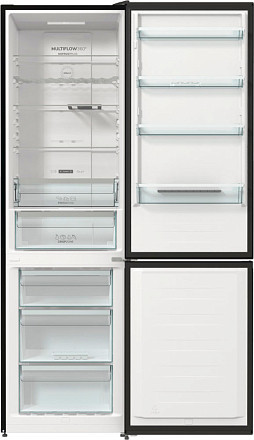 Отдельностоящий двухкамерный холодильник Gorenje NRK6201SYBK