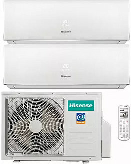 Мульти-сплит система Hisense AMS-09UR4SVEDB65 (2шт) + AMW2-18U4RXC (1шт) Инвертор. Plasma Silver